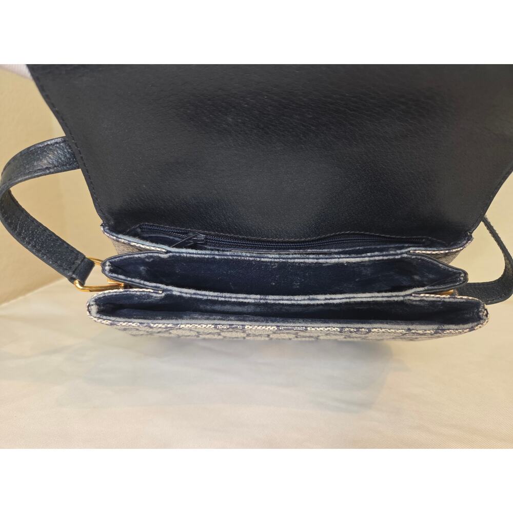Gucci GG Supreme Navy Crossbody Bag Small Saddle Bag Italy Vintage Ophidia - Picture 8 of 15